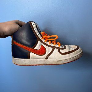 RETRO Y2K ORANGE & BLUE HIGHTOP NIKE SNEAKERS WITH SWOOSH DETAIL